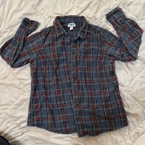 LL Bean Plaid Flannel Multicolor Slightly Fitted Made in El Salvador Large 25x31